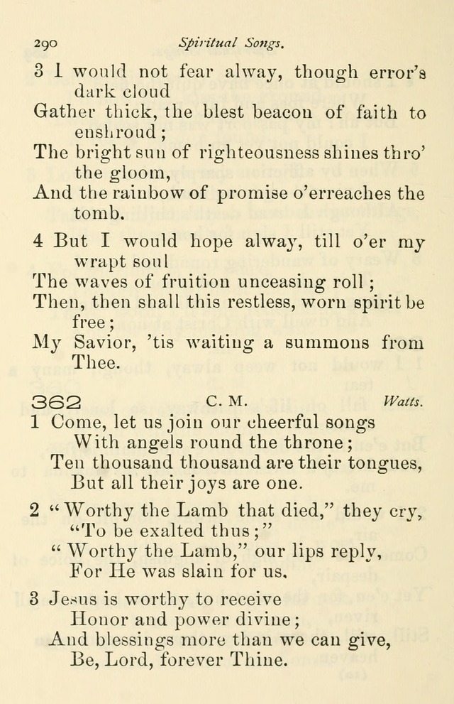 A Choice Selection of Hymns and Spiritual Songs for the use of the Baptist Church and all lovers of song page 293