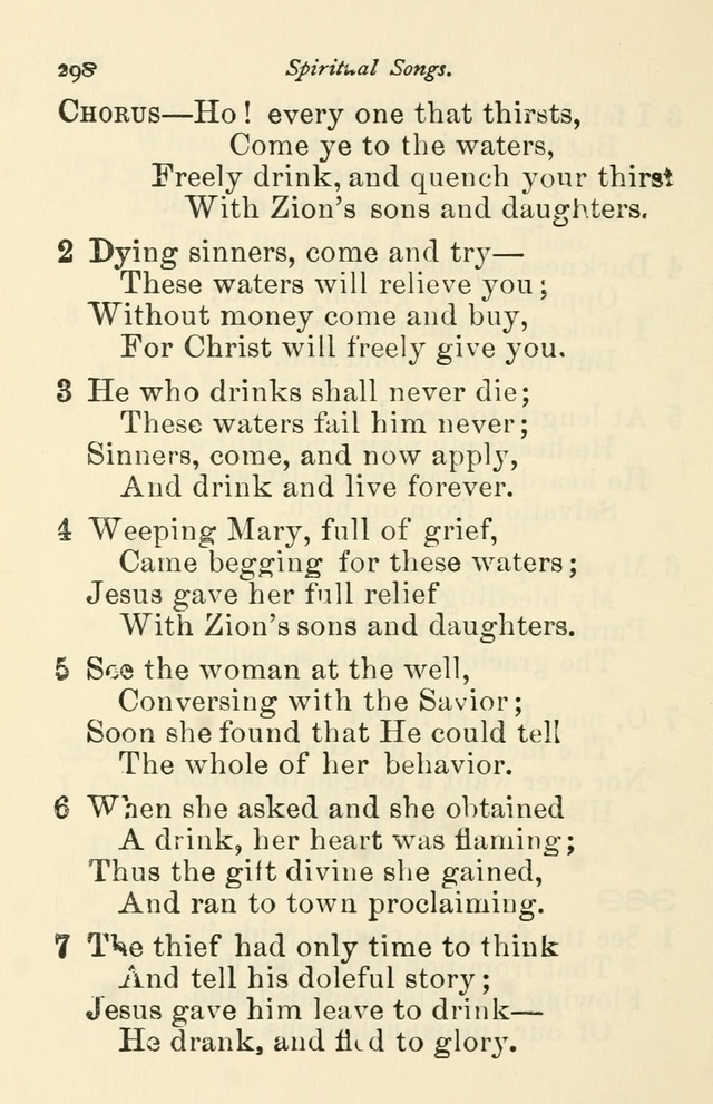 A Choice Selection of Hymns and Spiritual Songs for the use of the Baptist Church and all lovers of song page 301