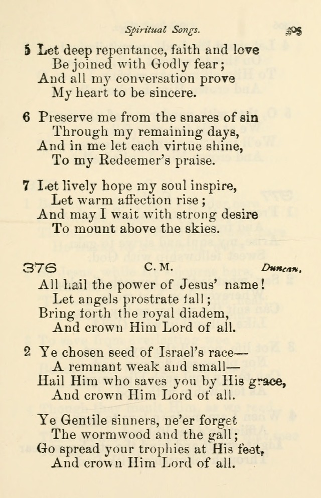 A Choice Selection of Hymns and Spiritual Songs for the use of the Baptist Church and all lovers of song page 308