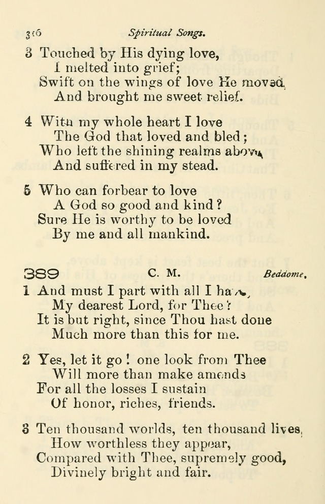 A Choice Selection of Hymns and Spiritual Songs for the use of the Baptist Church and all lovers of song page 319