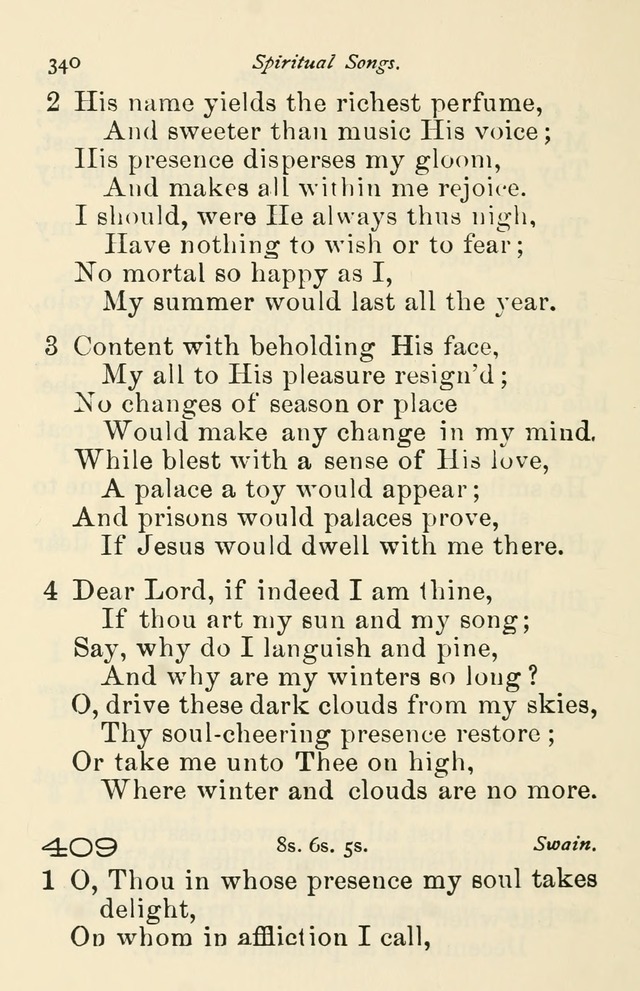 A Choice Selection of Hymns and Spiritual Songs for the use of the Baptist Church and all lovers of song page 343
