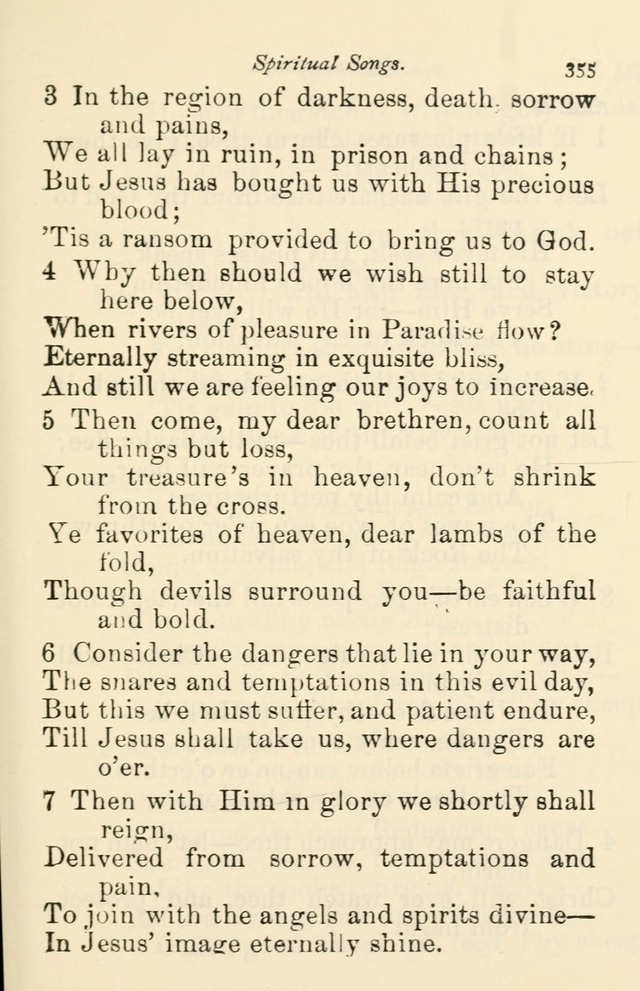 A Choice Selection of Hymns and Spiritual Songs for the use of the Baptist Church and all lovers of song page 358