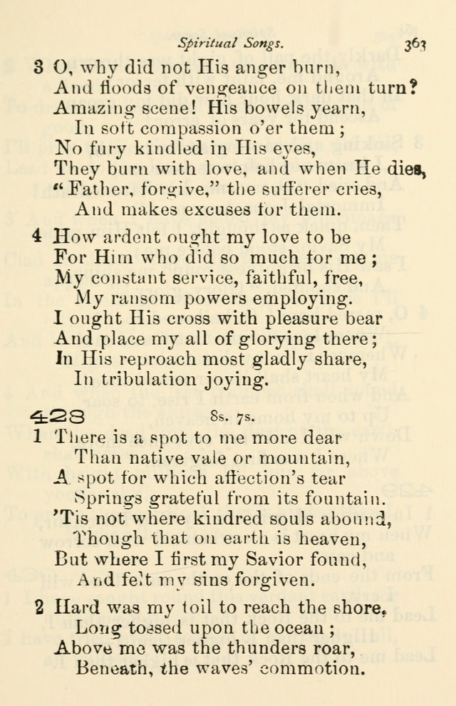 A Choice Selection of Hymns and Spiritual Songs for the use of the Baptist Church and all lovers of song page 366