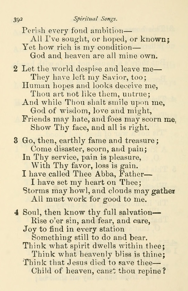 A Choice Selection of Hymns and Spiritual Songs for the use of the Baptist Church and all lovers of song page 395