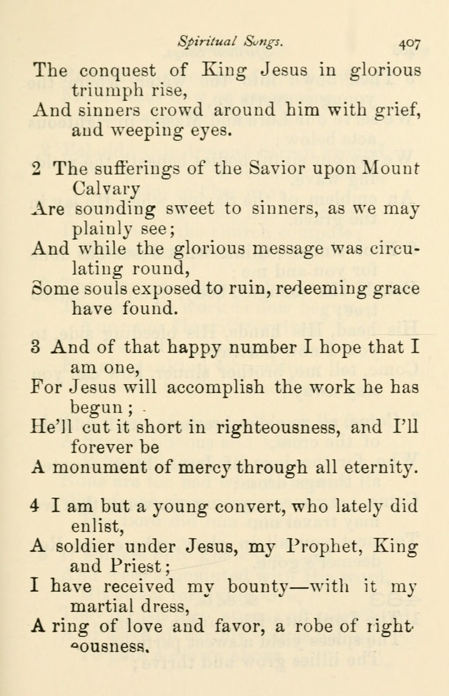 A Choice Selection of Hymns and Spiritual Songs for the use of the Baptist Church and all lovers of song page 410