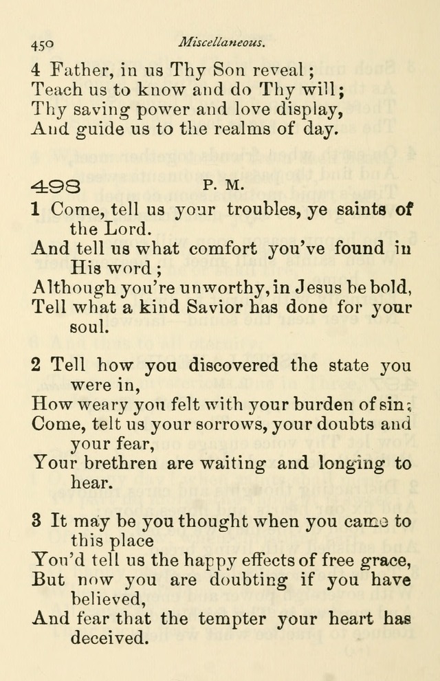 A Choice Selection of Hymns and Spiritual Songs for the use of the Baptist Church and all lovers of song page 453