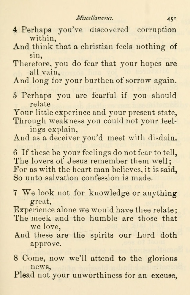 A Choice Selection of Hymns and Spiritual Songs for the use of the Baptist Church and all lovers of song page 454