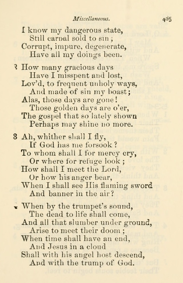 A Choice Selection of Hymns and Spiritual Songs for the use of the Baptist Church and all lovers of song page 488