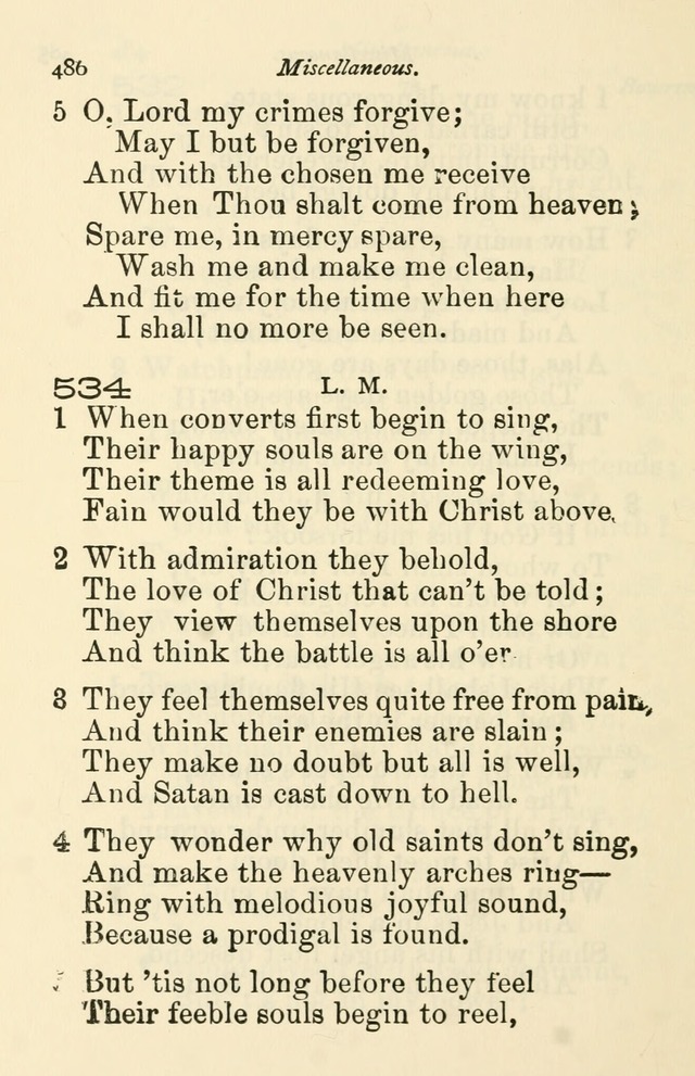 A Choice Selection of Hymns and Spiritual Songs for the use of the Baptist Church and all lovers of song page 489