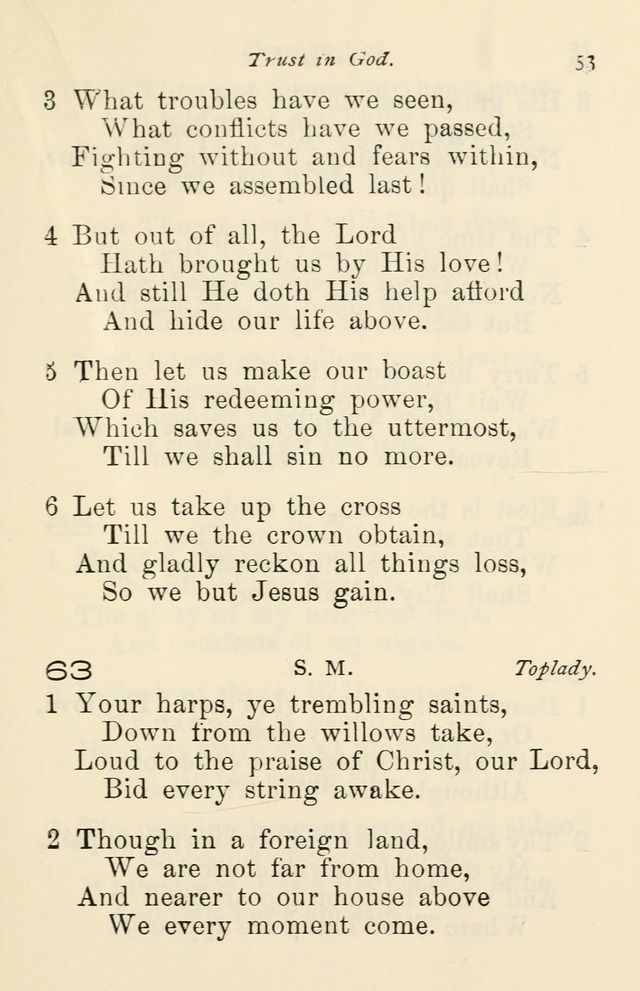 A Choice Selection of Hymns and Spiritual Songs for the use of the Baptist Church and all lovers of song page 56