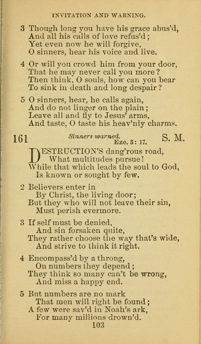 A Collection of Spiritual Hymns: adapted to the Various Kinds of Christian Worship, and especially designed for the use of the Brethren in Christ. 2nd ed. page 105