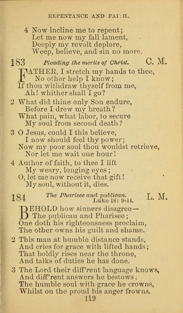 A Collection of Spiritual Hymns: adapted to the Various Kinds of Christian Worship, and especially designed for the use of the Brethren in Christ. 2nd ed. page 121
