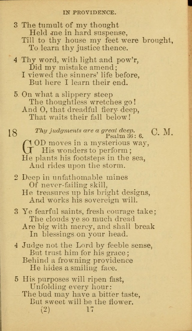 A Collection of Spiritual Hymns: adapted to the Various Kinds of Christian Worship, and especially designed for the use of the Brethren in Christ. 2nd ed. page 17