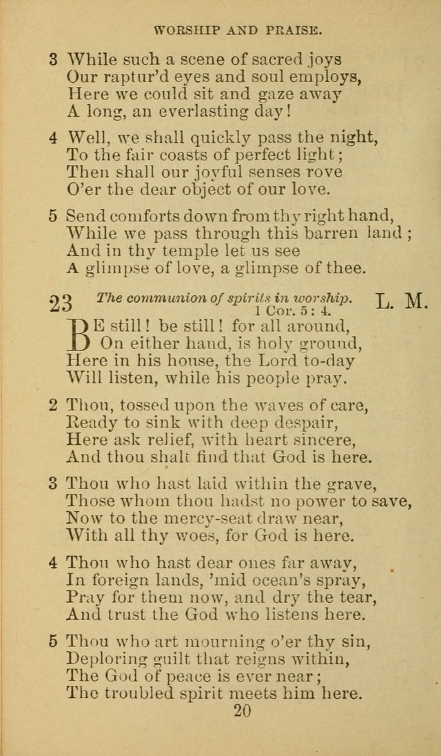 A Collection of Spiritual Hymns: adapted to the Various Kinds of Christian Worship, and especially designed for the use of the Brethren in Christ. 2nd ed. page 22