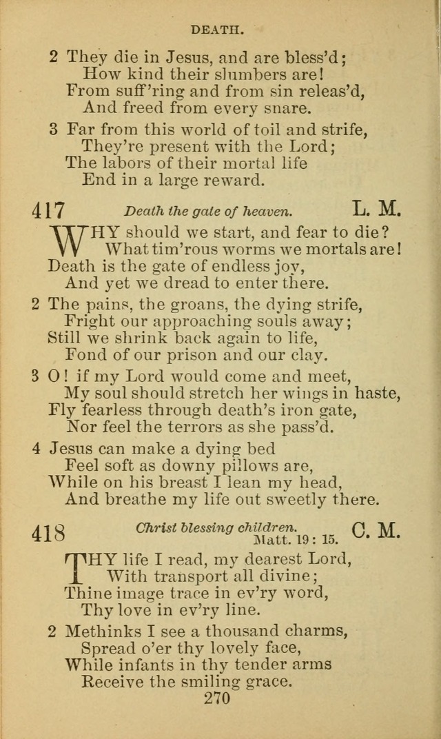 A Collection of Spiritual Hymns: adapted to the Various Kinds of Christian Worship, and especially designed for the use of the Brethren in Christ. 2nd ed. page 272