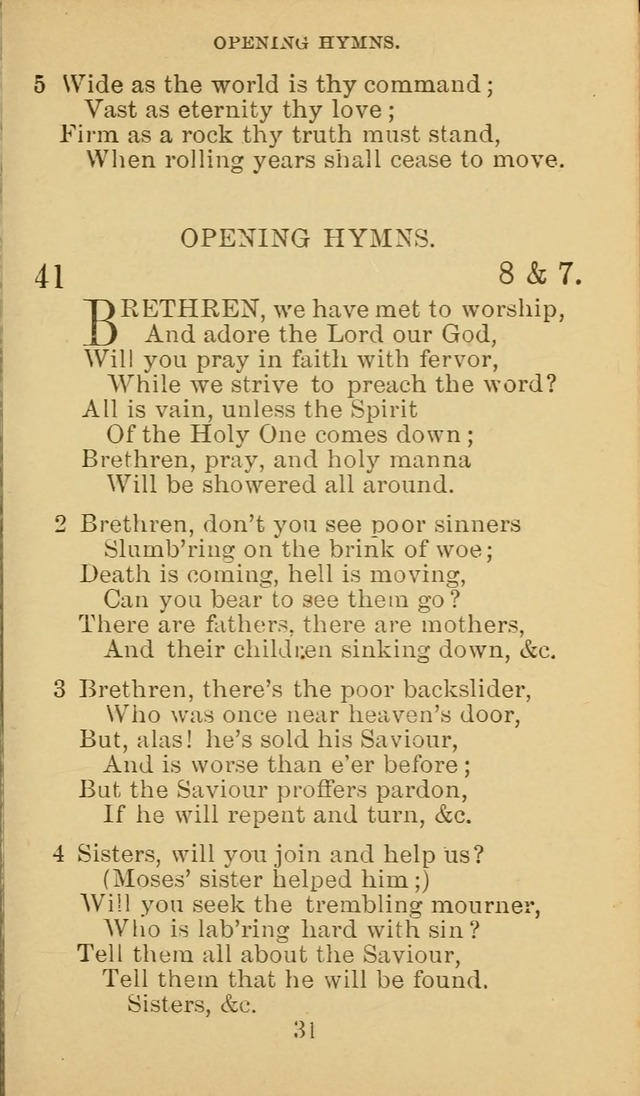 A Collection of Spiritual Hymns: adapted to the Various Kinds of Christian Worship, and especially designed for the use of the Brethren in Christ. 2nd ed. page 33