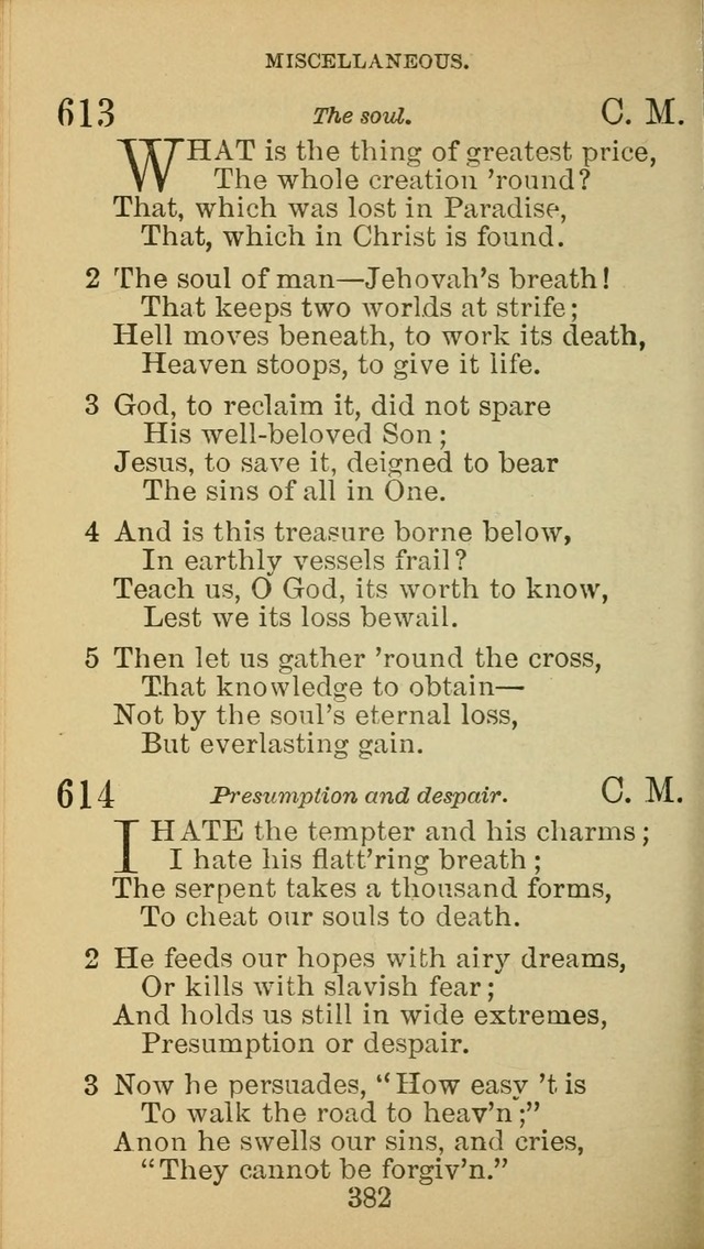 A Collection of Spiritual Hymns: adapted to the Various Kinds of Christian Worship, and especially designed for the use of the Brethren in Christ. 2nd ed. page 384