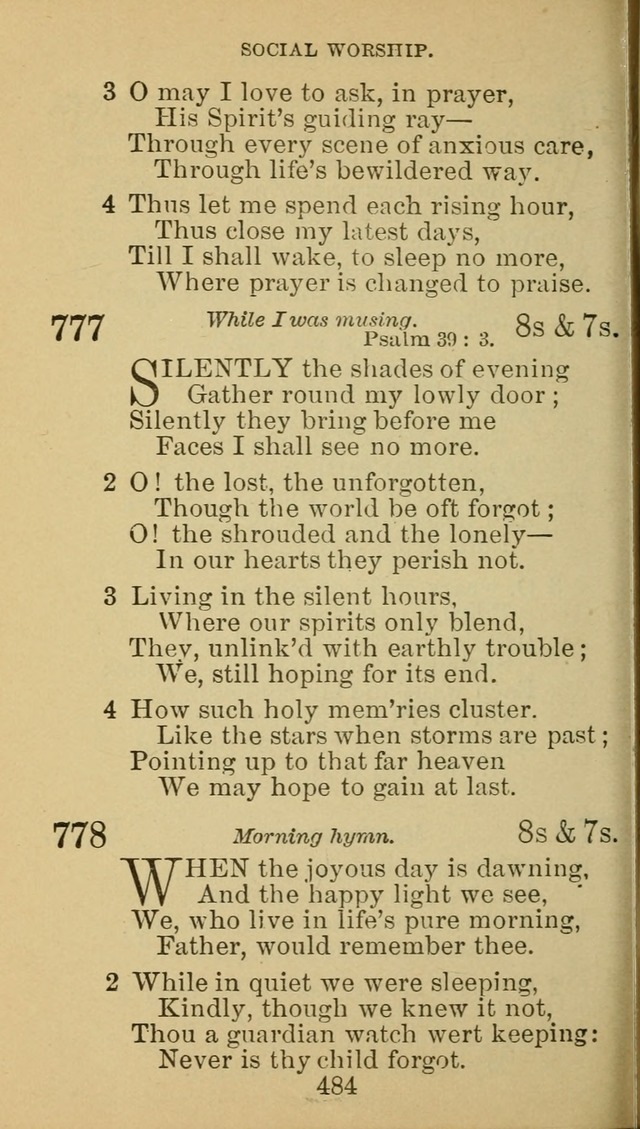 A Collection of Spiritual Hymns: adapted to the Various Kinds of Christian Worship, and especially designed for the use of the Brethren in Christ. 2nd ed. page 488