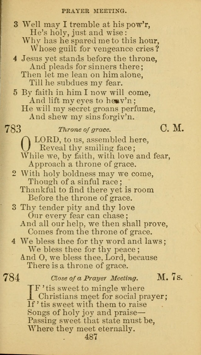 A Collection of Spiritual Hymns: adapted to the Various Kinds of Christian Worship, and especially designed for the use of the Brethren in Christ. 2nd ed. page 491