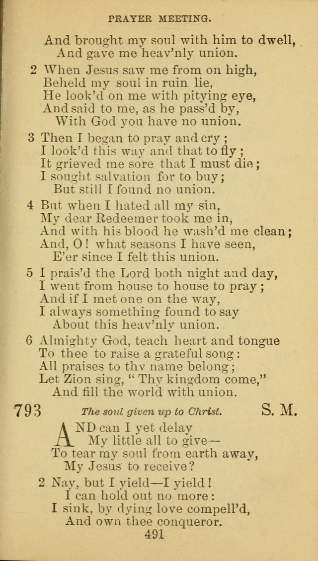 A Collection of Spiritual Hymns: adapted to the Various Kinds of Christian Worship, and especially designed for the use of the Brethren in Christ. 2nd ed. page 495