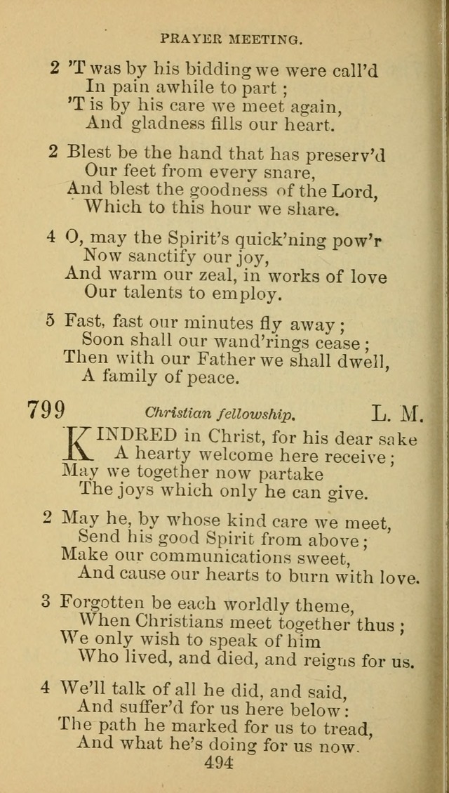 A Collection of Spiritual Hymns: adapted to the Various Kinds of Christian Worship, and especially designed for the use of the Brethren in Christ. 2nd ed. page 500