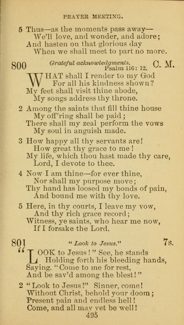 A Collection of Spiritual Hymns: adapted to the Various Kinds of Christian Worship, and especially designed for the use of the Brethren in Christ. 2nd ed. page 501