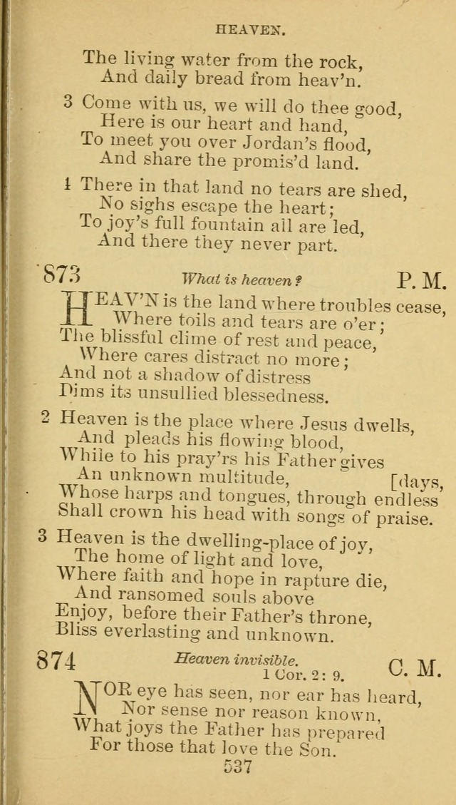 A Collection of Spiritual Hymns: adapted to the Various Kinds of Christian Worship, and especially designed for the use of the Brethren in Christ. 2nd ed. page 543
