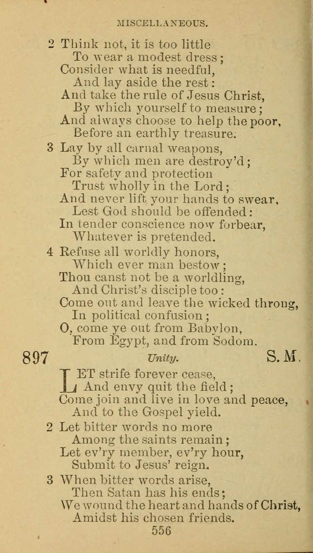 A Collection of Spiritual Hymns: adapted to the Various Kinds of Christian Worship, and especially designed for the use of the Brethren in Christ. 2nd ed. page 562