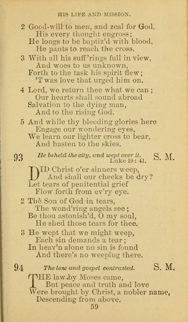 A Collection of Spiritual Hymns: adapted to the Various Kinds of Christian Worship, and especially designed for the use of the Brethren in Christ. 2nd ed. page 61