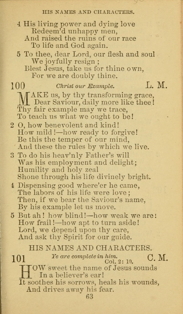 A Collection of Spiritual Hymns: adapted to the Various Kinds of Christian Worship, and especially designed for the use of the Brethren in Christ. 2nd ed. page 65