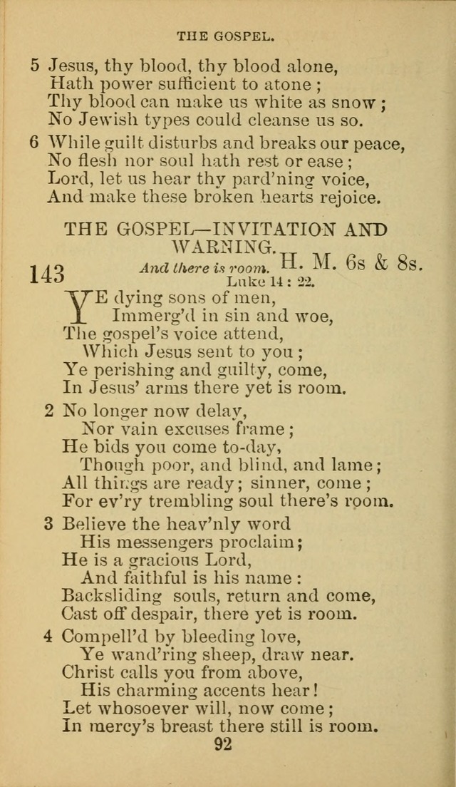 A Collection of Spiritual Hymns: adapted to the Various Kinds of Christian Worship, and especially designed for the use of the Brethren in Christ. 2nd ed. page 94