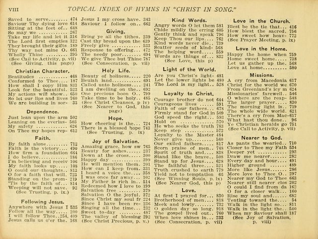 Christ in Song: for all religious services nearly one thousand best gospel hymns, new and old with responsive scripture readings (Rev. and Enl.) page xii