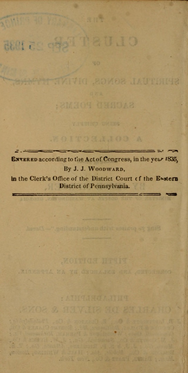 Cluster of spiritual songs, divine hymns, and sacred poems: being chiefly a collection page 9