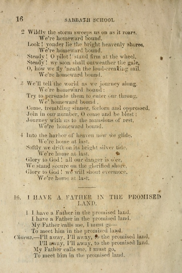 A Collection of Sabbath School Hymns: compiled by a Sabbath School Teacher page 16