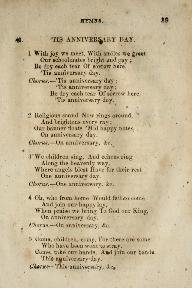 A Collection of Sabbath School Hymns: compiled by a Sabbath School Teacher page 39