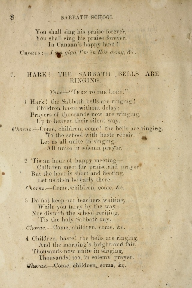 A Collection of Sabbath School Hymns: compiled by a Sabbath School Teacher page 8