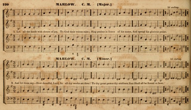 The Choir: or, Union collection of church music. Consisting of a great variety of psalm and hymn tunes, anthems, &c. original and selected. Including many beautiful subjects from the works.. (2nd ed.) page 120
