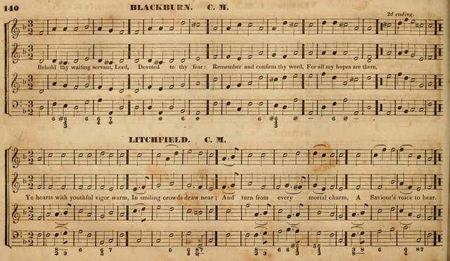 The Choir: or, Union collection of church music. Consisting of a great variety of psalm and hymn tunes, anthems, &c. original and selected. Including many beautiful subjects from the works.. (2nd ed.) page 140