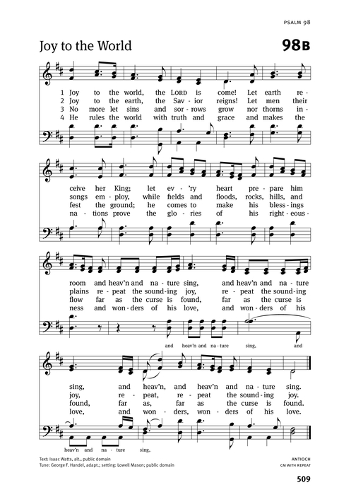 Christian Worship: Psalter page 509