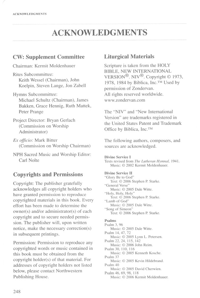 Christian Worship (2008): supplement page 246