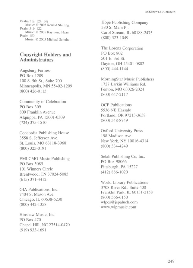 Christian Worship (2008): supplement page 247