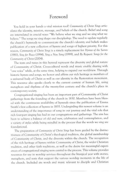 Community of Christ Sings page iii