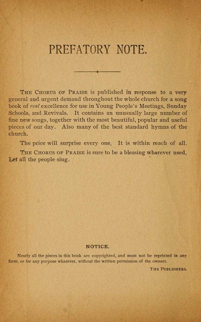 The Chorus of Praise: for use in Sunday Schools, Young People