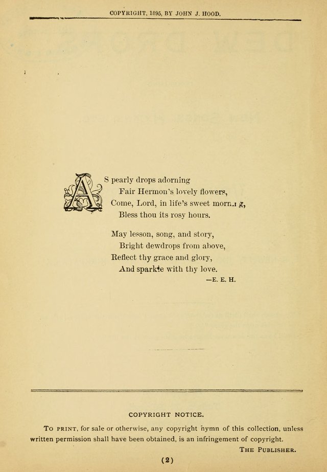Dew Drops: comprising new songs, hymns, etc. for young singers page vi