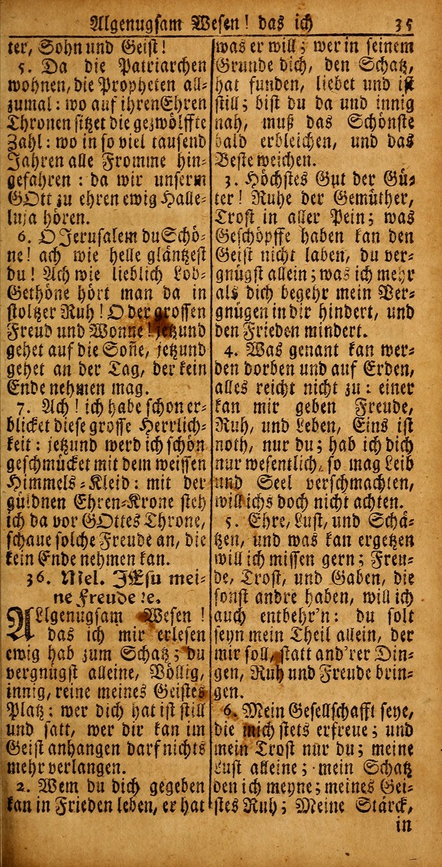 Das Kleine Davidische Psalterspiel der Kinder Zions von alten und neuen auserlesenen Geistes-Gesängen allen wahren heyls-begierigen Säuglingen der Weisheit, insonderheit aber denen Gemeinden des Herrn page 35