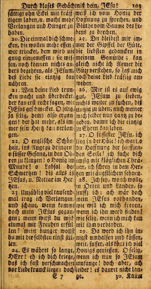 Das Kleine Davidische Psalterspiel der Kinder Zions: von alten und neuen auserlesenen Geistes-Gesängen allen wahren heuls-begierigen säuglingen der weisheit, infonderheit aber denen Gemeinden ... page 103