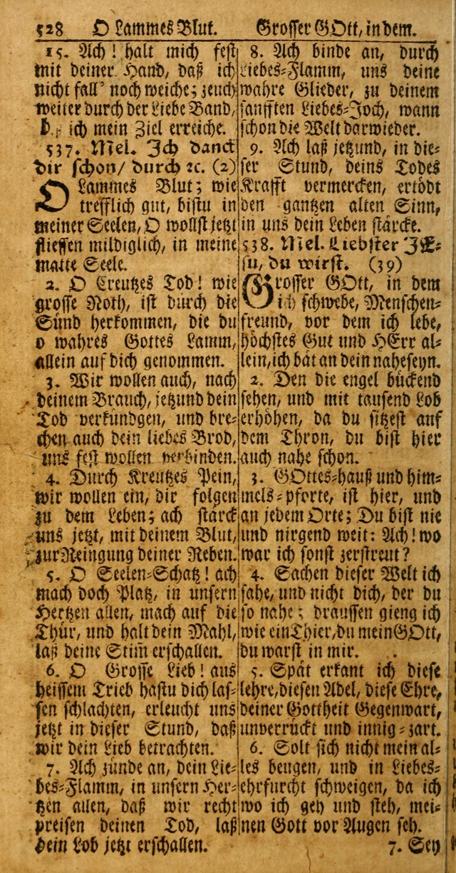Das Kleine Davidische Psalterspiel der Kinder Zions: von alten und neuen auserlesenen Geistes-Gesängen allen wahren heuls-begierigen säuglingen der weisheit, infonderheit aber denen Gemeinden ... page 528