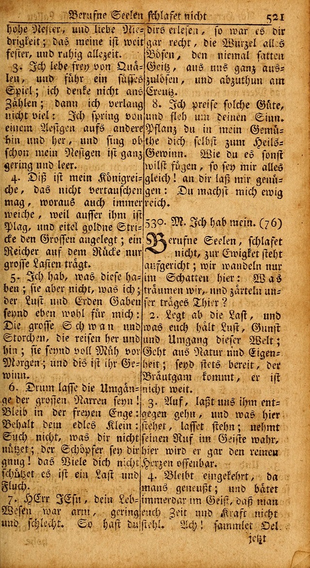 Das Kleine Davidische Psalterspiel der Kinder Zions: von alten und neuen auserlesenen Geistes-Gesängen allen wahren heils-begierigen säuglingen der weisheit, infonderheit aber denen Gemeinden ... page 521