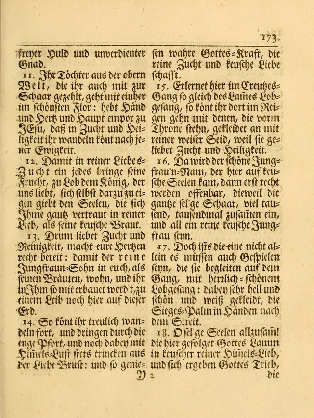 Das Gesäng Der einsamen und verlassenen Turtel-Taube, Nemlich der Christlichen Kirche: oder geistliche u. erfahrungs-volle liedens u. libes-gethöne, als darinnen bendes die volrkost der neuen welt... page 173