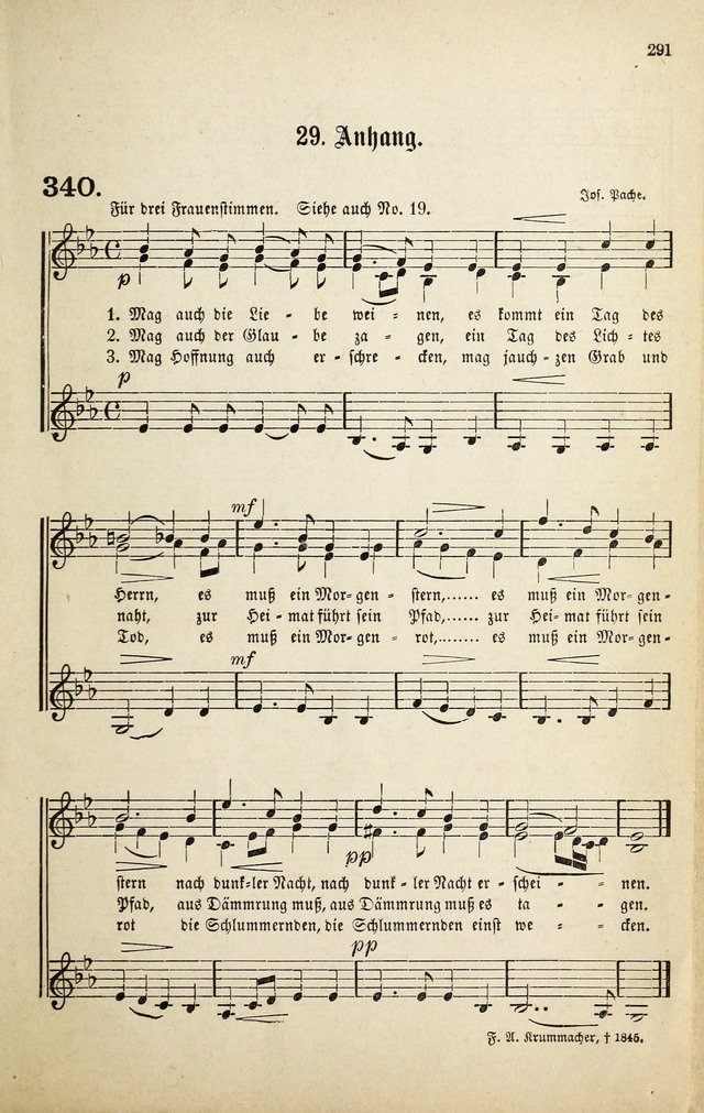 Deutsches Liederbuch: Sammlung von Chorälen und Liedern für Schule und Haus page 291